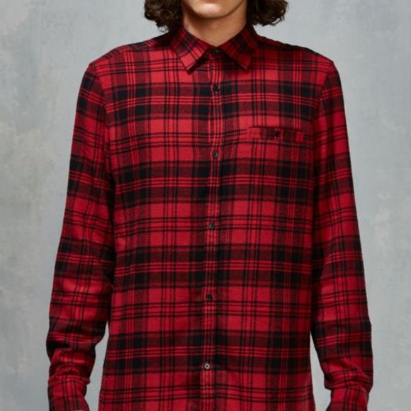Men's [Cheap Monday] Hid Check Button-Down Shirt - Picture 3 of 10